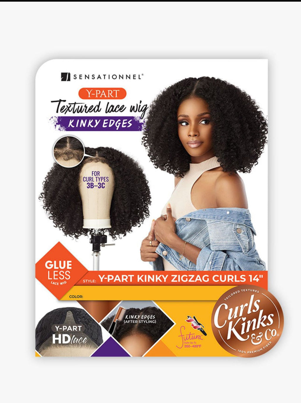 Kinky Edges Y-Part – Kinky Ringlet Curl 14″