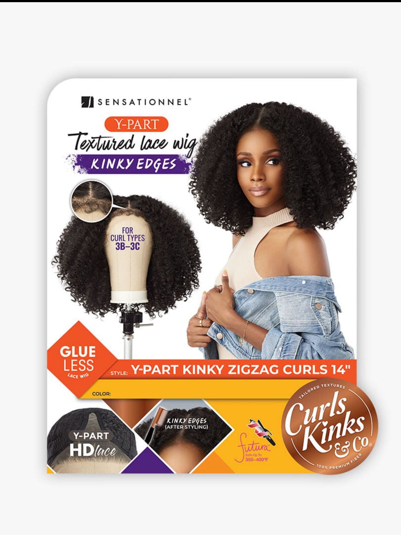 Kinky Edges Y-Part – Kinky Ringlet Curl 14″